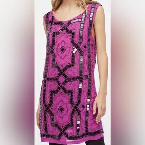 Free People SPEAK EASY Size 4 Pink Sequins Beads Mini NEW FLAWED